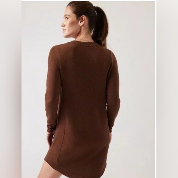 ATHLETA Balance Dress Heathered Mahogany Medium - Picture 2 of 7